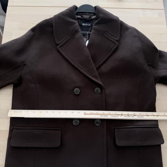 Madewell The Gianna Coat Womens 12 Brown Wool Cashmere Italian Insuluxe Fabric - Picture 13 of 15